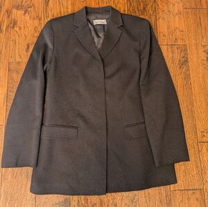 Holt Renfrew Navy Blue Wool Blazer Coat